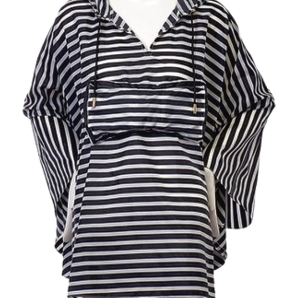 Kate Spade Rio De Janeiro Stripe Nylon Poncho - Picture 5 of 10